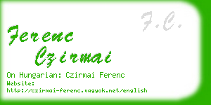 ferenc czirmai business card